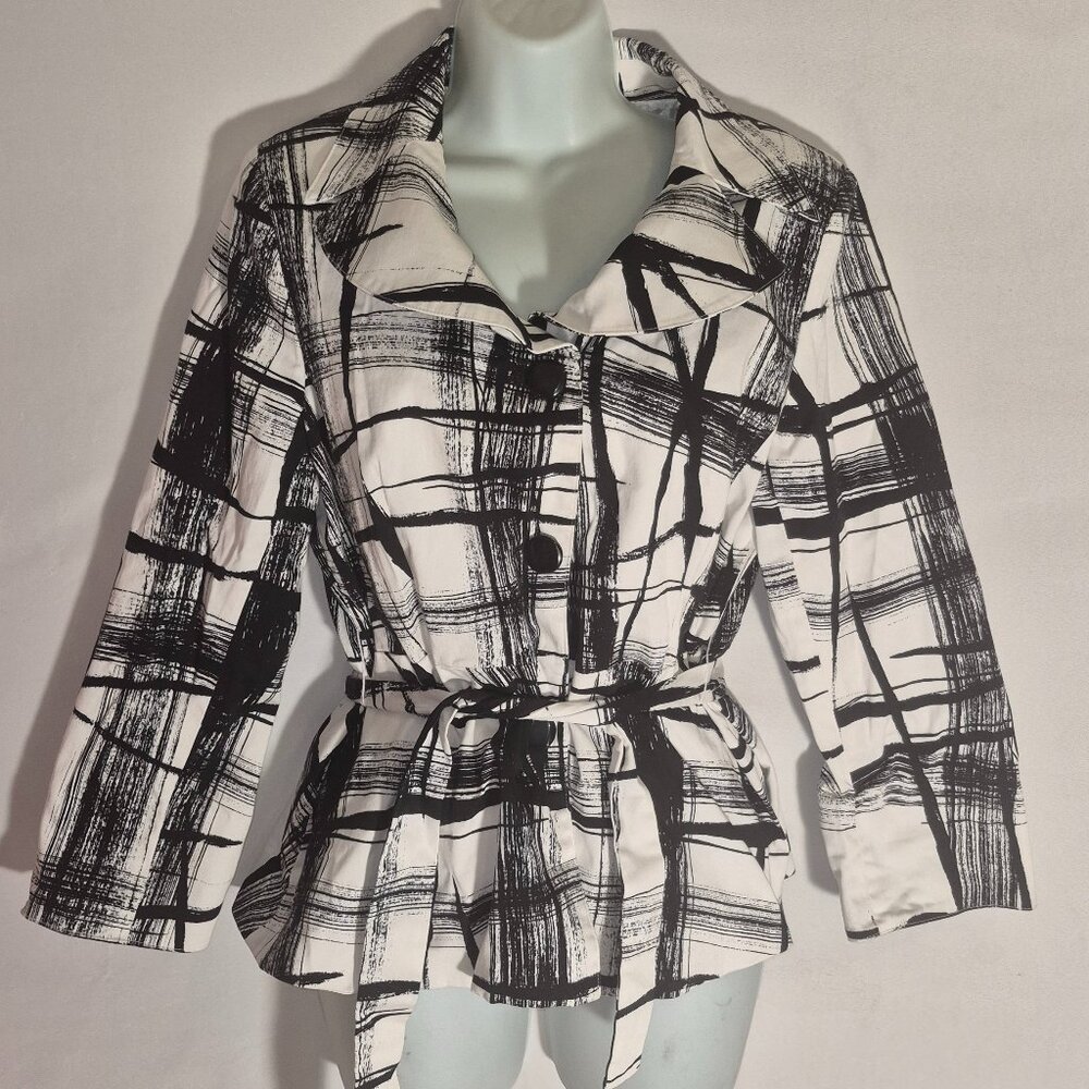 Sandro Jacket, Black & White geometric design in size Large